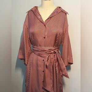 Diane Von Furstenberg Burgundy and White Striped Garment